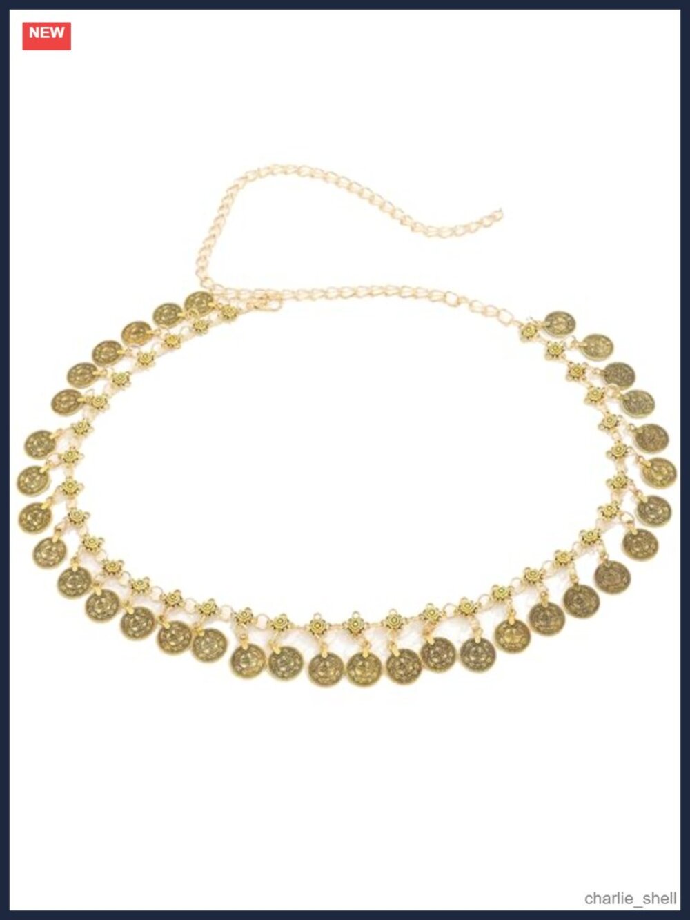 UTOWO Gold Coin Waist Chain Metal Pendant Belt for Prom Party Festival